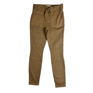 Mudd High Rise Utility Jeggings Size 9 Brown Stretch Skinny Pants Belted